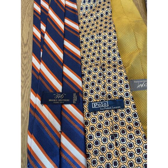 Men’s Designer Silk Tie Lot Valentino Brooks Bros Polo AD 56 Lord Taylor - Picture 8 of 14